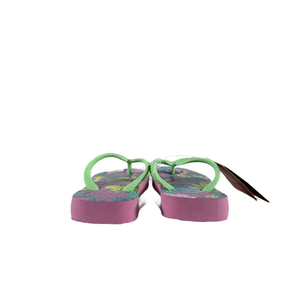 Havaianas Pink Lemonade‎ Flip Flops Sandals Toddler 10C Sloth Leopard Jungle